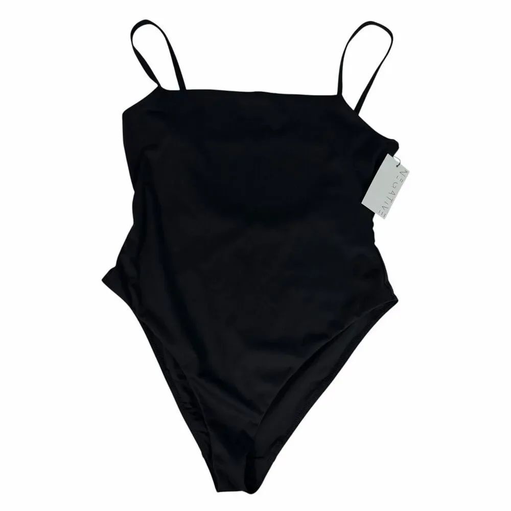Negative Underwear size Large Black Straight Neck One Piece Swimsuit